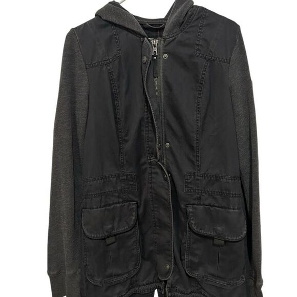 Abercrombie Spacedye Gray Black Contrast Utility military Size M - Picture 3 of 14